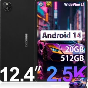 DOOGEE T30 MAX Tablet 12 Zoll Android 14, 2.5K IPS Tablets, 20(8+12) GB RAM 512GB ROM (2TB TF), 10800mAh/33W Tablet PC, Helio G99 Octa-Core, 2.2GHz, 2560×1600, 50+20MP, Widevine L1, Face Unlock