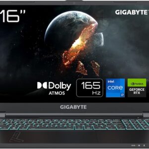 Gigabyte G6 KF Gaming-Laptop – 16,0 Zoll, 165Hz FHD+, Intel Core i7-13700H, NVIDIA GeForce RTX 4060 GPU, 16GB DDR5 4800MHz, 1 x Gen4 1TB SSD, Windows 11 Home, 2 Jahre Garantie, G6 KF-73DE854KH