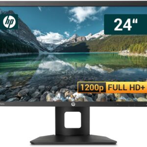 HP Z Display Z24i 24 Zoll Business Computer Monitor, Desktop Gaming Monitor, Full HD+ (VGA – DisplayPort – DVI – USB-HUB – VESA), PC Bildschirm, schwarz (Generalüberholt)