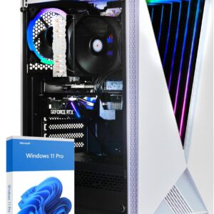 dcl24 High End PC AMD Ryzen 5 5500, RTX4060 8GB – 1000GB SSD, 32GB DDR4, Gamer Computer mit 6×4.2 GHz, weißer PC mit WLAN, Streamer PC mit Windows 11 Pro [19643]