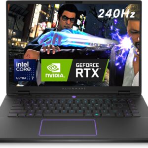 Alienware m16 R2 Gaming Laptop – 16″ QHD+ 240Hz, Intel Core Ultra 7 Series 1, 16GB RAM, 1TB SSD, NVIDIA GeForce RTX 4060, Windows 11 Home, German AlienFX Keyboard – Dark Metallic Moon