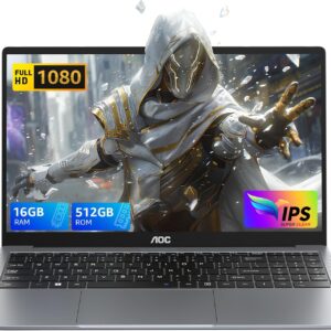 Laptop,lntel Alder Lake N97,Up to 3.6GHz,16 GB DDR4,512 GB SSD(Unterstützt Erweiterung 2 TB),Büro Notebook Computer,Metall gehäuse,180°-Faltung,HDMI,WiFi