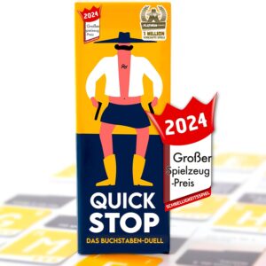 Quickstop – Das Buchstaben-Duell – Kartenspiel für Jugendliche und Erwachsene – Schnell und Verrückt – 2 bis 7 Spieler – Kartenspiel ab 10 Jahren – Familienspiel