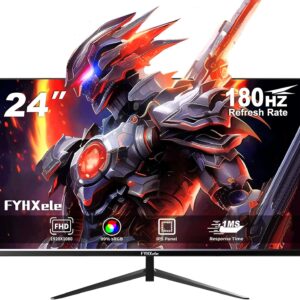 Gaming Monitor 24 Zoll 180hz 1080P IPS 1ms MPRT PC Monitor Eingebaute Lautsprecher Unterstützung 144hz/165hz/180hz AMD Freesync Premium Display Eye Care DisplayPort1.4 HDMI2.1 VESA