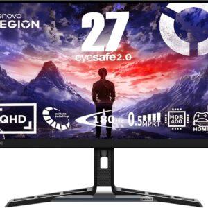 Lenovo Legion R27qe | 27″ QHD Gaming Monitor | 2560×1440 | 180Hz | 450 nits | 0,5ms Reaktionszeit | HDMI | DisplayPort | AMD FreeSync | schwarz