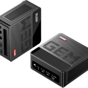 GEM12 Mini-PC, Black AMD R9 6900HX (8C / 16T), Mini-GmaingPC 32 GB DDR5-RAM 1T NVMe PCIe4.0 SSD, Mini-Desktop-Computer 4K@144Hz 4-Bildschirm-Display/OCULINK / DP1.4