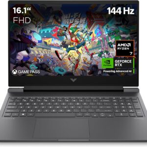 HP VICTUS Gaming Laptop, 16,1″ FHD Display 144Hz, AMD Ryzen 7 8840H, 32 GB DDR5 RAM, 1 TB SSD, NVIDIA GeForce RTX 4060 (8GB), QWERTZ, Windows 11, Schwarz