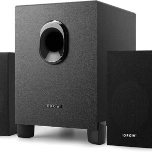 OROW PC Lautsprecher,16W 2.1 Lautsprecher für PC mit Subwoofer, USB-betriebene,HI-FI Stereo Sound,Computer Lautsprecher,Starke Bass, Ideal für Gaming/PC (Holz)