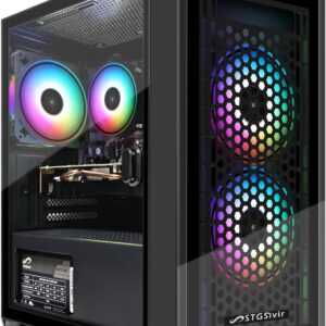 Gaming PC, Radeon R9 370 4G GDDR5, Core i5 3.7GHz, 16G RAM, 512G SSD, 600 M WLAN, BT 5.0, RGB Lüfter x 3, W10H64, Gamer PC Computer Desktop Rechner