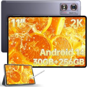 OUKITEL OT8 Gaming Tablet 11 Zoll, 30GB+256GB Android 14 Tablet mit Stift, 2K Bildschirm,8800mAh/18W, 13MP+8MP, TÜV | GPS | OTG | Widevine L1, Schwarz