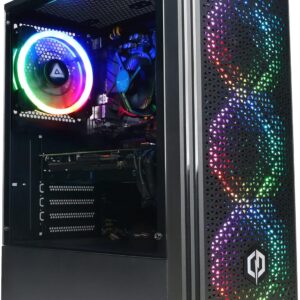CYBERPOWERPC Wyvern Gaming-PC – AMD Ryzen 5 4500, Nvidia RTX 3050, 16GB RAM, 500GB NVMe SSD, 650W PSU, Windows 11, Blaze RGB