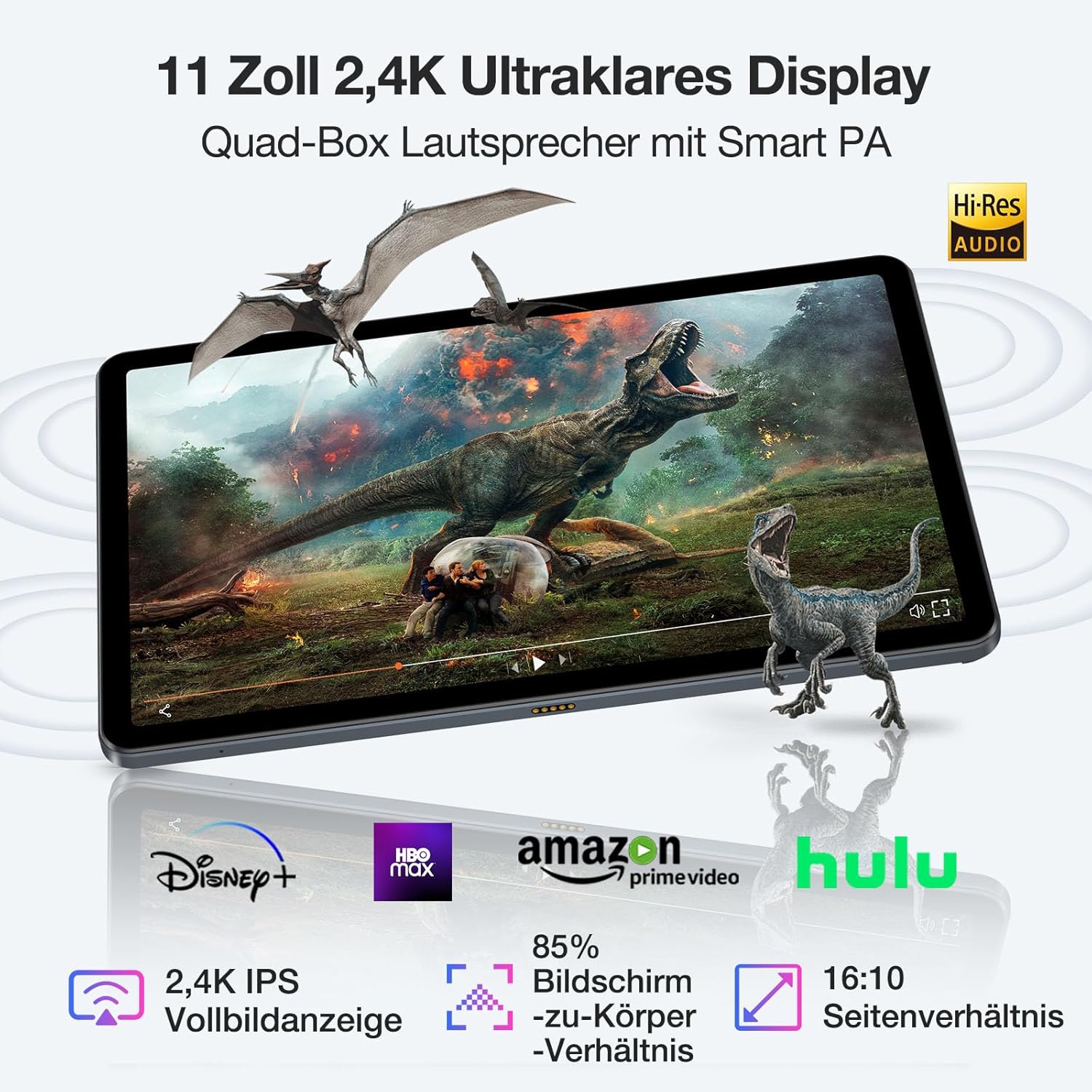 DOOGEE T30SE Tablet Android 14, 9(4+5) GB RAM +128GB ROM (2TB TF) Tablets, 2.4K IPS Großes Display Gaming Tablet 11 Zoll, 8580mAh Akku, Dual 4G LTE 5G WiFi, 13MP+5MP Kamera, Octa-Core, OTG – Bild 2