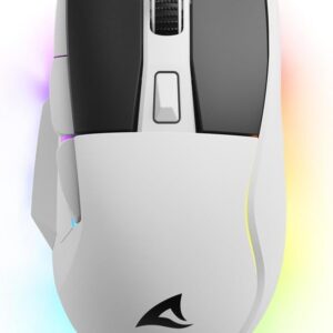 Sharkoon Skiller SGM50W White, Wireless Optical Gaming Maus, RGB, PBT Button