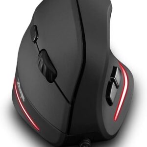Ergonomische Maus,3200 DPI,6 Tasten,Vorbeugung Gegen Mausarm,USB Optische Vertikale Maus mit Kabel,Verdrahtete Mäuse für PC,Laptop,Computer,Mac,Schwarz