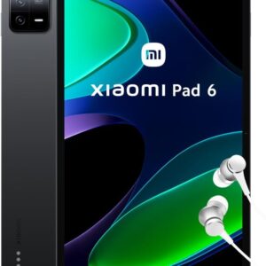 Xiaomi Pad 6 (ohne Hülle) + Kopfhörer – Tablet mit 11 Zoll (27,9 cm) (WLAN, WQHD+ Display mit 144 Hz, 6 GB RAM, 128 GB ROM, Akku mit 8840 mAh), Grau (ES-Version + 3 Jahre Garantie)