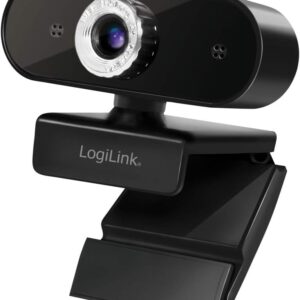 LogiLink UA0368 – HD USB-Webcam mit Mikrofon für gestochen scharfe Videogespräche mt Familie/Freunde/Beruf (Skype, Team, Google Meet, Facebook, …)