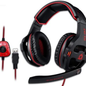 KLIM Mantis Gaming Headset – NEU 2024 – USB – Headset mit Mikrofon für PC, PS4, PS5, Nintendo Switch, Mac + 7.1 Surround Sound Noise Cancelling Gaming Kopfhörer – PS5 Headset