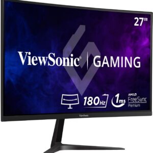 Viewsonic VX2718-2KPC-MHD 68,6 cm (27 Zoll) Curved Gaming Monitor (WQHD, Adaptive Sync, 1 ms, 165 Hz, HDMI, DP, geringer Input Lag, Lautsprecher) Schwarz – PS5/Xbox Konsole ready