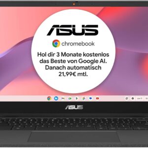 ASUS Chromebook CM1 Laptop | 14″ Full-HD Display | MediaTek Kompanio 520 | 4 GB RAM | 128 GB eMMC | ARM G52 MC2 | ChromeOS | QWERTZ Tastatur | Gravity Grey