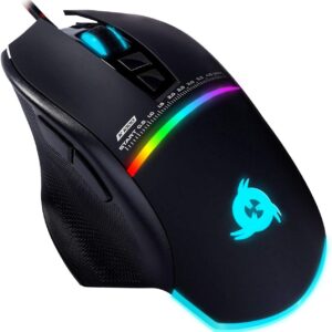 KLIM Skill Gaming Maus – High Precision PC Gaming Mouse USB – Neue 2023 – Wählbare DPI-Einstellung – Programmierbare Tasten – Exzellenter Griff PC PS5