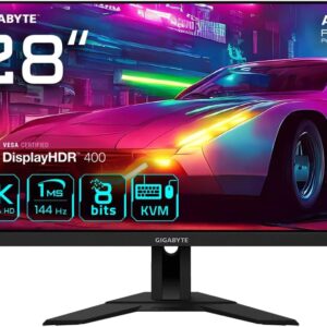 GIGABYTE M28U 28″ 4K UHD Gaming Monitor – 3840 x 2160, 144Hz, 1ms, 300 cd/m², FreeSync Premium Pro, Display HDR400, HDMI 2.1, DisplayPort 1.4