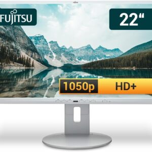 Fujitsu Display B22-8 WE 22 Zoll Business Computer Monitor, Desktop Gaming Monitor, HD+ (VGA – DisplayPort – DVI – Lautsprecher – USB-HUB – VESA), PC Bildschirm, marmorgrau (Generalüberholt)