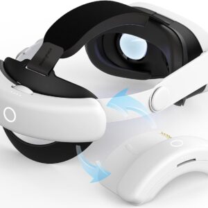 Sonicgrace S3 Duo Kompatibel mit Meta Quest 3/3S Head Strap mit (2X8000mAh) Akku, 2 Ersatz Akkupack mit Magnetisches Ladedock, Verstellbarer Komfort VR Elite Strap Ersatz für Quest 3/3S Zubehör