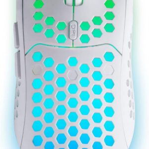 Mars Gaming MMW3W, Kabellose Gaming Maus, RGB Flow, Ultraleicht 79g, 3200DPI, Weiß