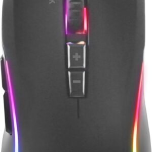 SPEEDLINK ZAVOS Gaming Mouse – Gaming Maus mit Kabel, mehrfarbige LED Beleuchtung, 5 Tasten PC Maus kabelgebunden, DPI-Schalter bis 6400dpi, gummierte Oberfläche, ummanteltes Kabel, schwarz