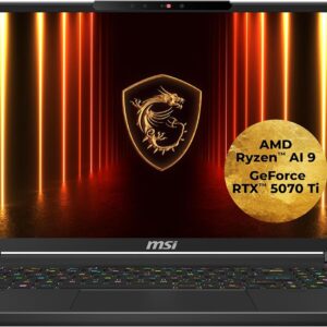 MSI Stealth A16 AI+ Gaming-Laptop, 16″ QHD+ 240 Hz OLED Display, AMD Ryzen™ AI 9 HX 370, NVIDIA GeForce RTX 5070 Ti, 32 GB LPDDR5X, 2 TB SSD, Windows 11 Home, QWERTZ Tastatur, A3XWHG-044