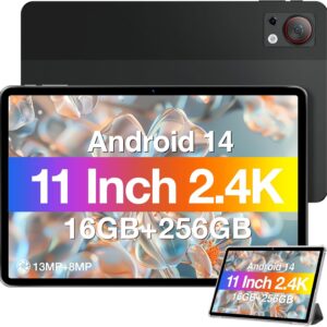 DOOGEE T30S Tablet Android 14, 2,4 K Tablet 11 Zoll, 16 GB RAM + 256 GB ROM/TF 1 TB Touchscreen, günstiges Tablet 5G WiFi | 13 MP + 8 MP | 8580 mAh | Widevine L1 Gaming-Tablet Schwarz