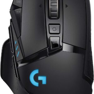 Logitech G502 LIGHTSPEED kabellose Gaming-Maus mit HERO 25K DPI Sensor, Wireless Verbindung, USB-Anschluss, RGB-Beleuchtung, Gewichtstuning, POWERPLAY-kompatibel, PC/Mac – Schwarz