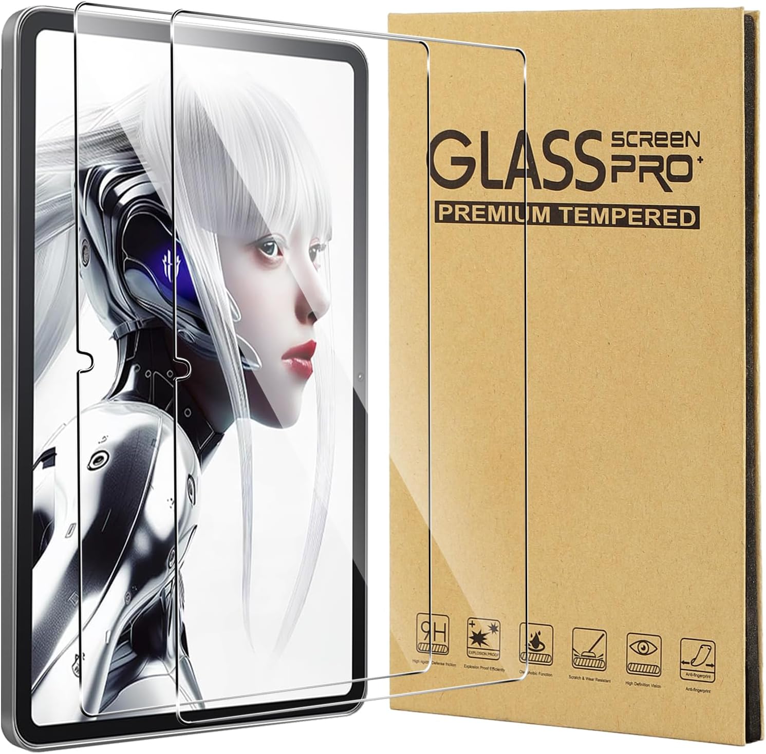 CONAPIKA Schutzfolie für Redmagic Nova Gaming Tablet 10.9 Zoll, 2 Stück 9H Härte Anti-Kratzen Anti-Bläschen Gehärtetes Glas Displayfolie 2.5D HD-Klar Hohe Empfindlichkeit Displayschutzfolie