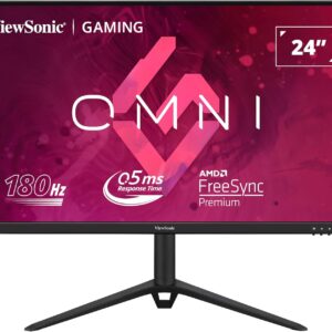 ViewSonic VX2428J 60,5 cm (24 Zoll) Gaming Monitor (Full-HD, IPS, 165 Hz, 1 ms, FreeSync Premium, HDMI, DP, Lautsprecher, Höhenverstellbar) Schwarz