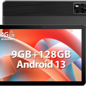 DOOGEE T10E Tablet 10 Zoll Android 13 Tablet PC (2024), 9GB RAM+128GB ROM(TF 1TB), 6580mAh,Tablet LTE, Octa-Core, 4G LTE Dual SIM Android Tablet / 5G WiFi/8MP+5MP/FM/OTG/GPS/Widevine L1