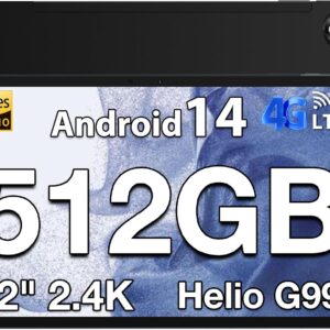 DOOGEE T40 PRO Tablet 12 Zoll, Android 14 Tablet, Helio G99 20GB RAM+512GB ROM(2TB TF) Tablet PC, 2.4K Gaming Tablet, 10800mAh Akku Tablet mit 16MP+8MP 4G Dual SIM/ 5G WiFi/GPS/Widevine L1