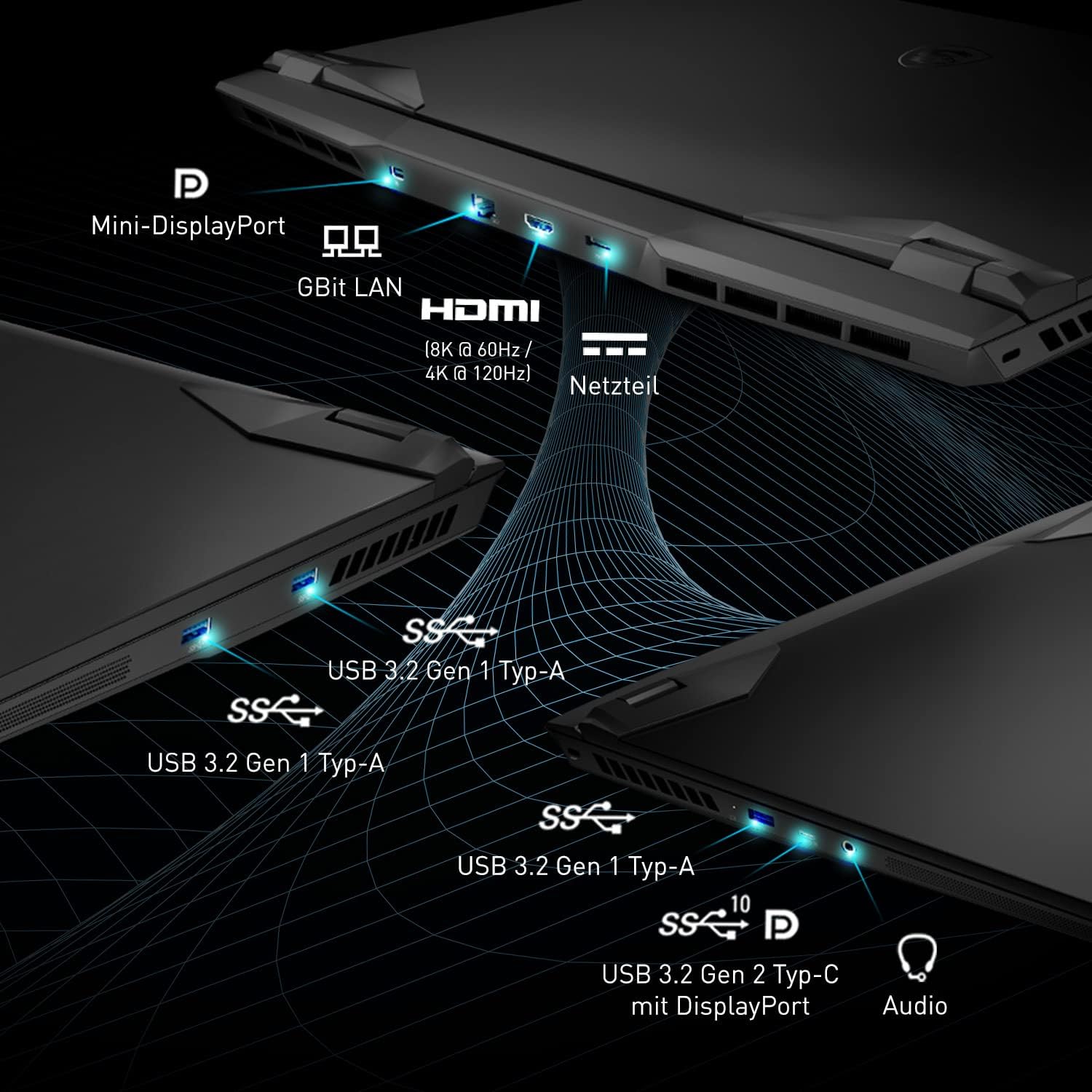 MSI Vector GP76 Gaming Laptop | 17.3" FHD 360 Hz Display | Intel Core i7-12700H | 16GB RAM | 1TB SSD Speicher | Nvidia RTX3080 | QWERTZ Tastatur | Windows 11 – Bild 13