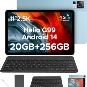 DOOGEE T35 Tablet mit Tastatur und Stift Android 14 Tablet 11 Zoll Helio G99 Tablet PC, 20GB RAM+256GB ROM(2TB TF),8580mAh / 33W, 20MP, 2560×1600 FHD+ Gaming Tablet LTE Drawing Tablet mit SIM Karte