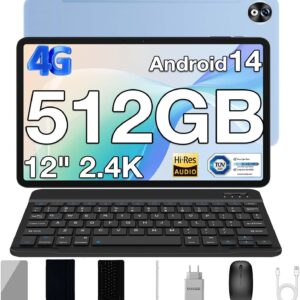 DOOGEE T40PRO Android 14 Tablet 12 Zoll Mit Tastatur – Helio G99, 20(8+12) GB RAM, 512GB ROM (2TB TF), 10800mAh Akku, 2.4K Display, 16MP, 4G Dual SIM, LTE, Gaming