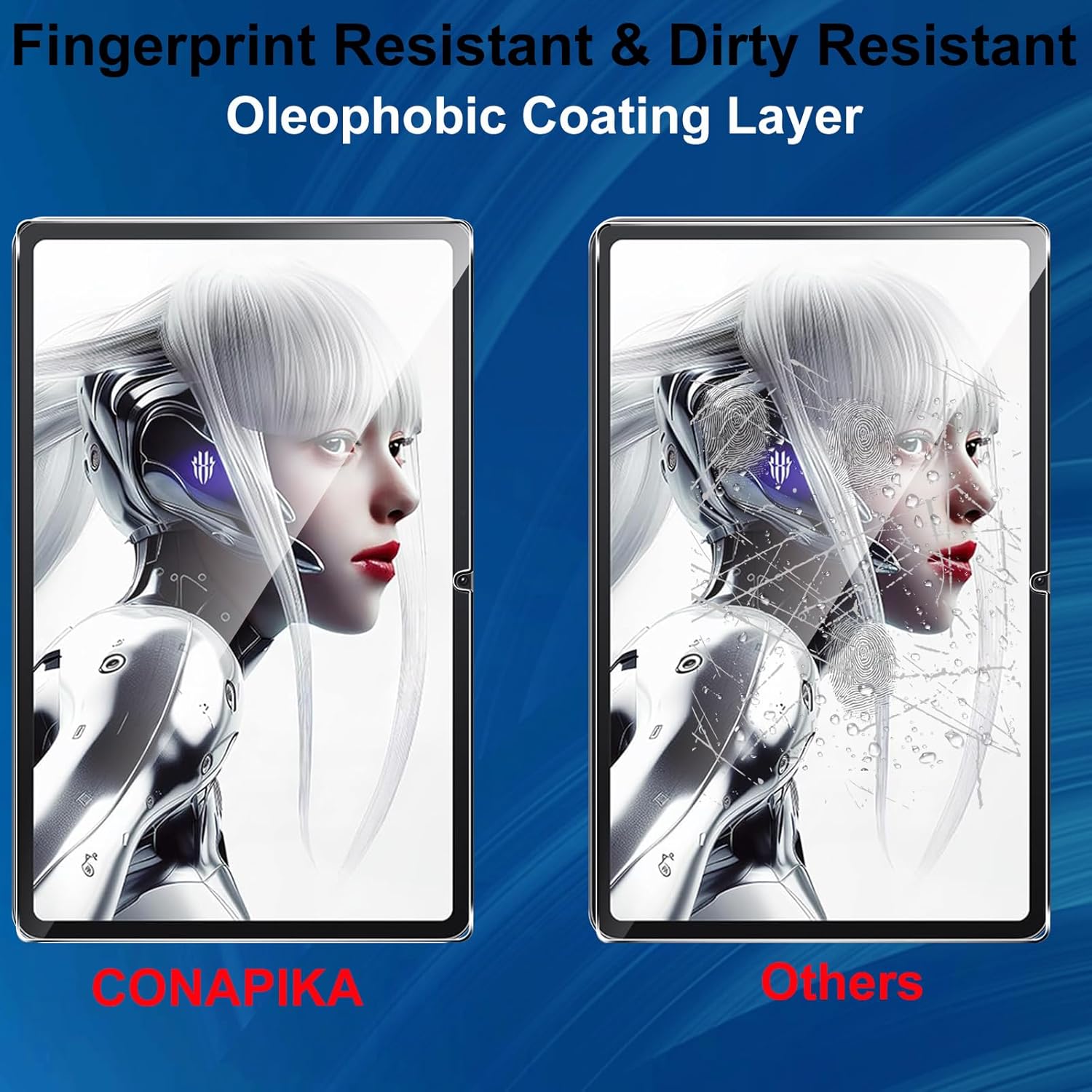 CONAPIKA Schutzfolie für Redmagic Nova Gaming Tablet 10.9 Zoll, 2 Stück 9H Härte Anti-Kratzen Anti-Bläschen Gehärtetes Glas Displayfolie 2.5D HD-Klar Hohe Empfindlichkeit Displayschutzfolie – Bild 5