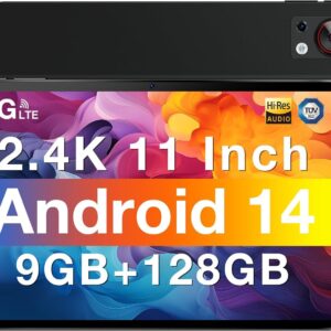 DOOGEE T30SE Tablet Android 14, 9(4+5) GB RAM +128GB ROM (2TB TF) Tablets, 2.4K IPS Großes Display Gaming Tablet 11 Zoll, 8580mAh Akku, Dual 4G LTE Tablets PC 5G WiFi, 13MP+5MP Kamera, Octa-Core, OTG