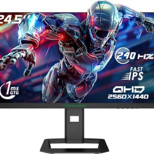 240Hz 1440P Gaming Monitor 24.5 Zoll, QHD 2560 x 1440, Fast IPS 1ms GTG, Adaptive Sync Monitor, HDR500, 123% sRGB, Verstellbar Ständer, 100 * 100 VESA, HDMI 2.0 DisplayPort 1.4 P2510S Plus