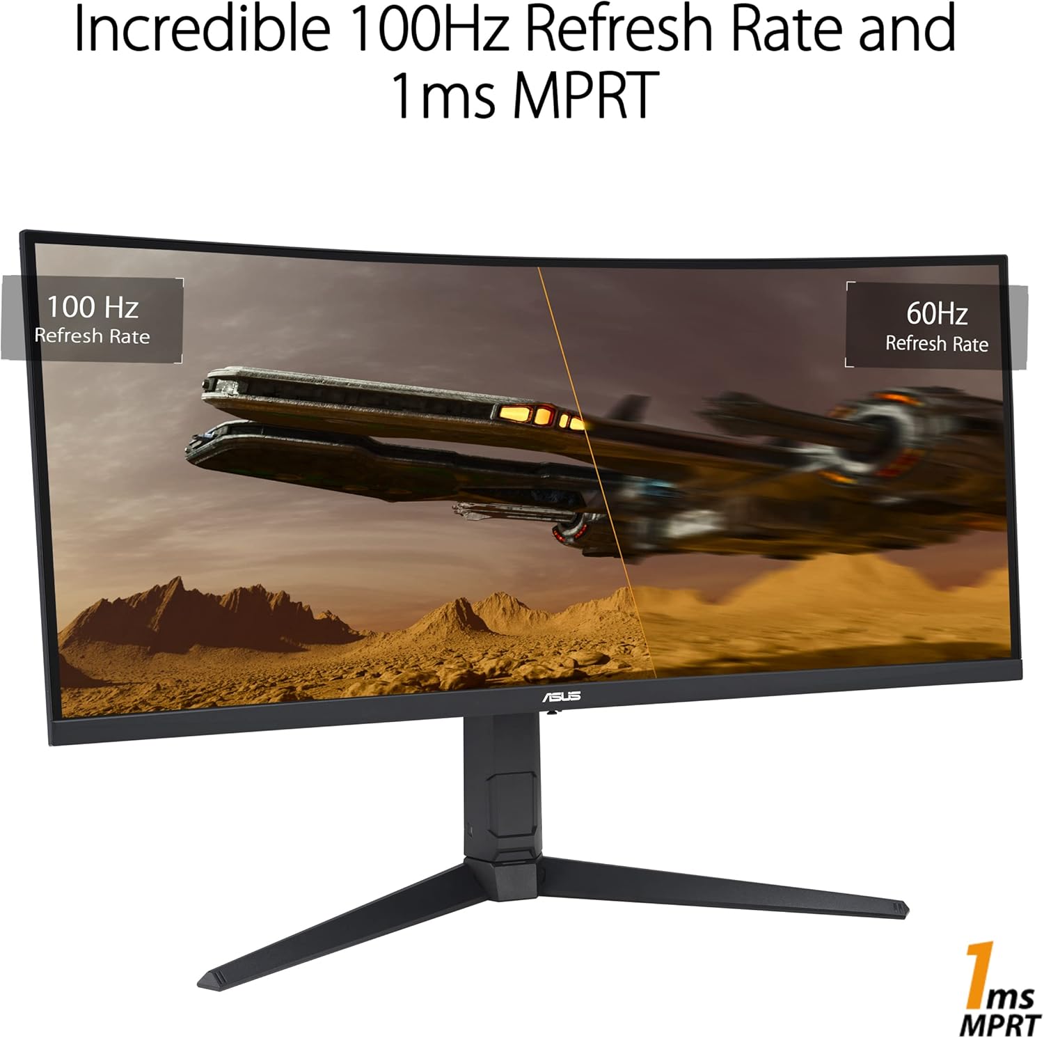 ASUS TUF Gaming VG34VQEL1A - 34 Zoll UWQHD Curved Monitor - 100 Hz, 1ms MPRT, FreeSync, HDR 10 - VA Panel, 21:9, 3440x1440, DisplayPort, HDMI, USB, ergonomisch, Schwarz – Bild 3