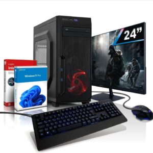 shinobee Komplett PC Entry Gaming/Multimedia Vega11 Computer mit 3 Jahren Garantie! | AMD Ryzen5 2400G, 8-Threads, 3.9 GHz | 32 GB DDR4 | 1000 GB SSD | Radeon Vega11 4GB | 24″ | WLAN | Win11 | 6668