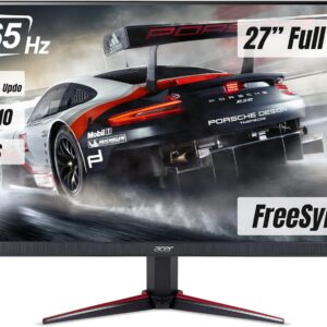 Acer Nitro VG270S Gaming Monitor 27 Zoll (69 cm Bildschirm) Full HD, 165Hz OC, 144Hz, 2ms (G2G), 2xHDMI 2.0, DP 1.2a, HDMI/DP FreeSync Premium, Schwarz