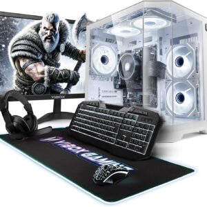 Gaming PC Set Komplett • Monitor 22 Zoll • AMD Ryzen 3 3200G 4,0GHz • Radeon Vega 8 • 16GB RAM • 1TB NVMe SSD • Windows 11 • WLAN • Weiß