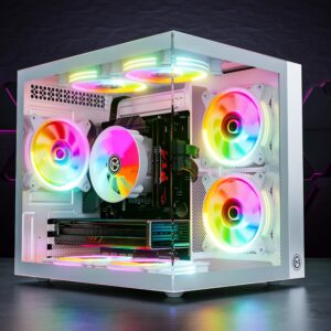 HyperCube Snow Edition – Gaming PC – AMD Ryzen 7 5700X – GeForce RTX 5060 Ti – 1TB SSD – 32GB DDR4 – WLAN – Win 11 Pro