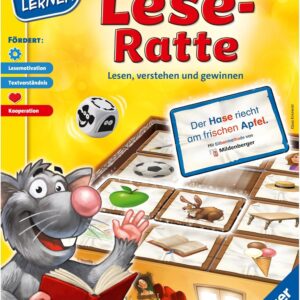 Ravensburger 24956 – Die Lese-Ratte – Spielen und Lernen für Kinder, Lernspiel für Kinder ab 6-10 Jahren, Spielend Neues Lernen für 1-4 Spieler – Geburtstagsgeschenke