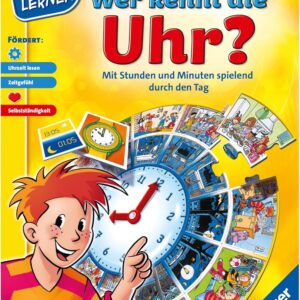Ravensburger 24995 – Wer kennt die Uhr? – Spielen und Lernen für Kinder, Lernspiel für Kinder ab 6-9 Jahren, Spielend Neues Lernen für 1-4 Spieler