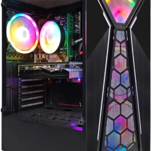 Gaming PC, Radeon RX 580 8 GB GDDR5, Celeron G5905 3.5 GHz, 16GB RAM, 1TB SSD, 600M WLAN, BT 5.0, RGB Lüfter x 4, W11H64, Gamer PC Computer Desktop Rechner